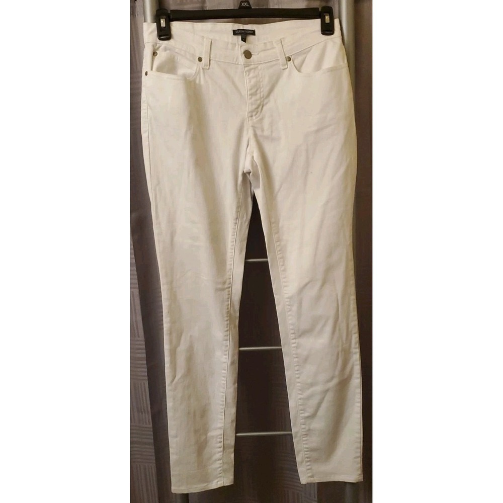 Eileen Fisher Womens‎ Size 6 Jeans Organic Cotton White Straight Leg